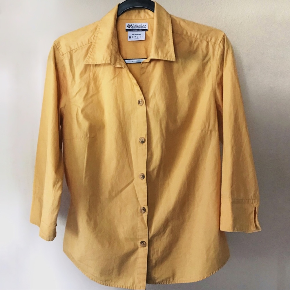 ☑️ Columbia Yellow Button-Down